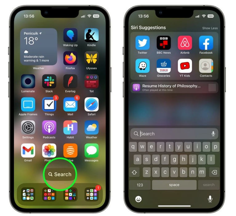 江孜苹果手机维修分享升级到 iOS 16 后，如何删除主屏幕上的搜索按钮 