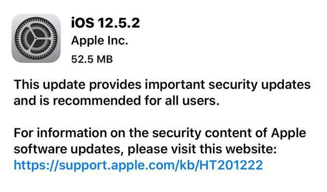 江孜苹果手机维修分享iOS12.5.2发布，建议所有老苹果用户安装 